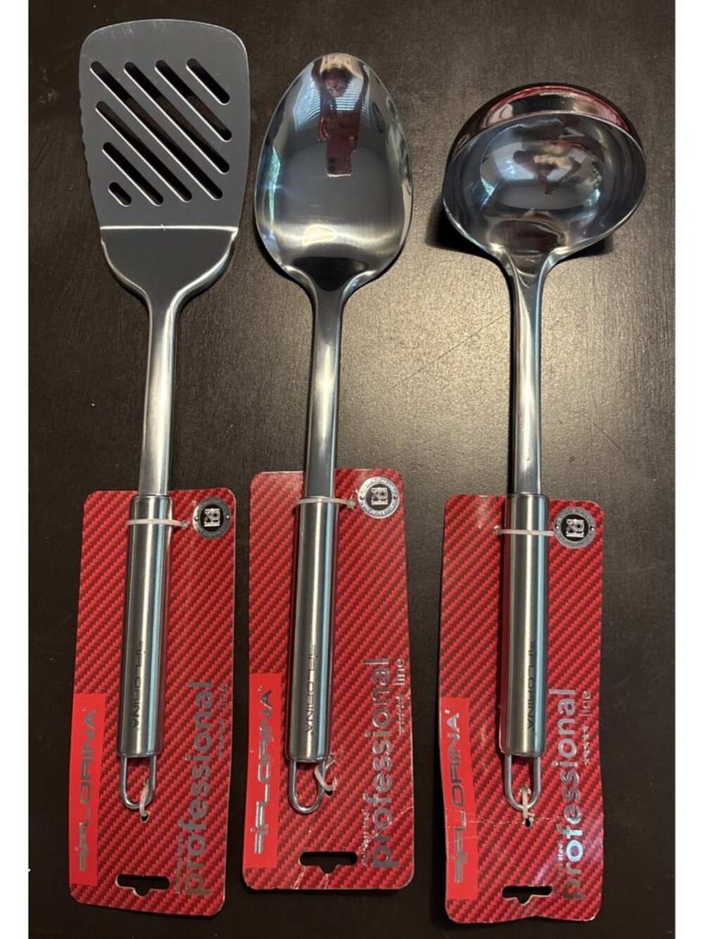 Olivier Daan Stainless Steel 3 Pcs Cooking Set Spatula Ladle Serving Spoon